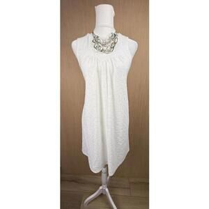 Wallflower Dress Juniors Medium White Eyelet Lace Sleeveless Sundress Summer